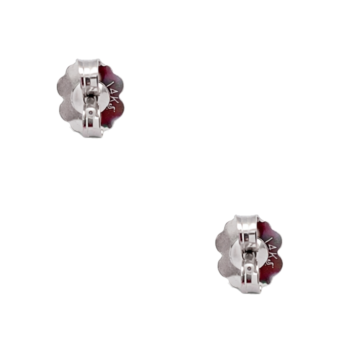 Dark Berry Sapphire Earrings 14K White Gold .98CTW
