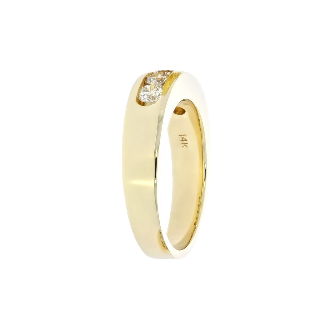 Channel Diamond Wedding Band 14K Yellow Gold 1CTW