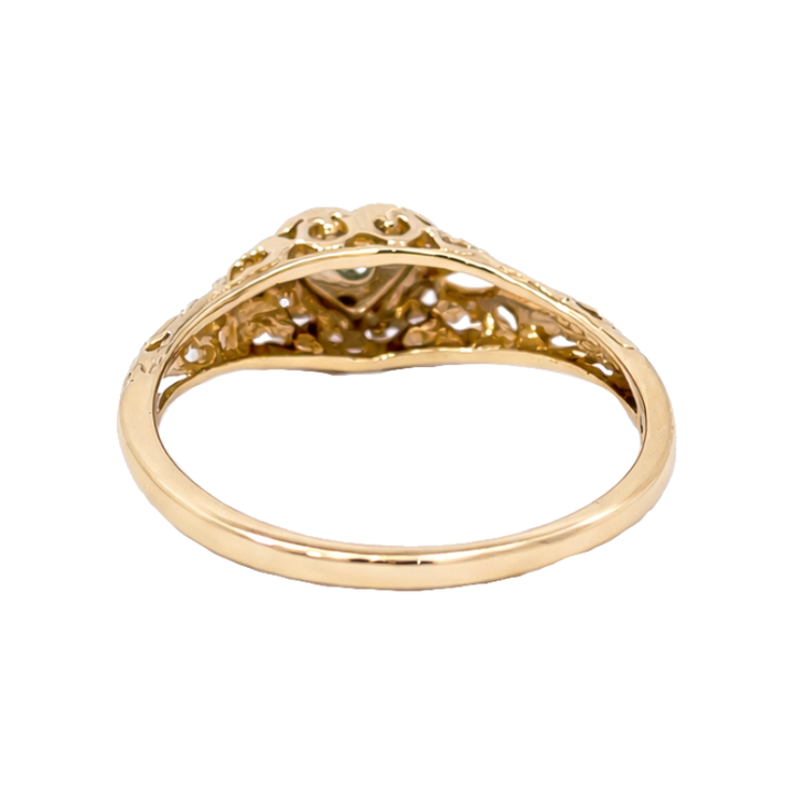 Diamond Filigree Heart Ring 10K Two Tone .03CT