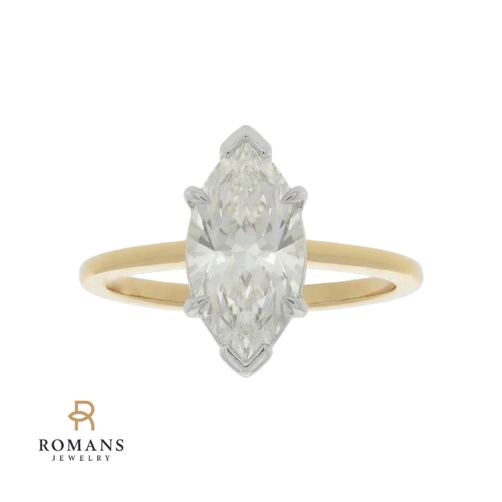 Covenant Hidden Halo Oval Engagement Ring 14K Two Tone