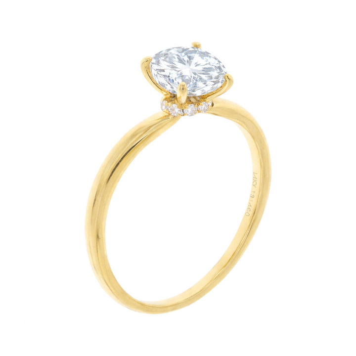 Diamond Hidden Halo Mounting Setting 14K Yellow Gold
