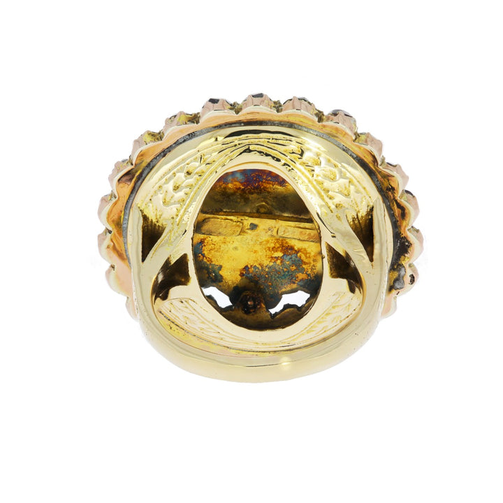 Victorian Bohemian Garnet Ring 14K Yellow Gold 7.90 CTW