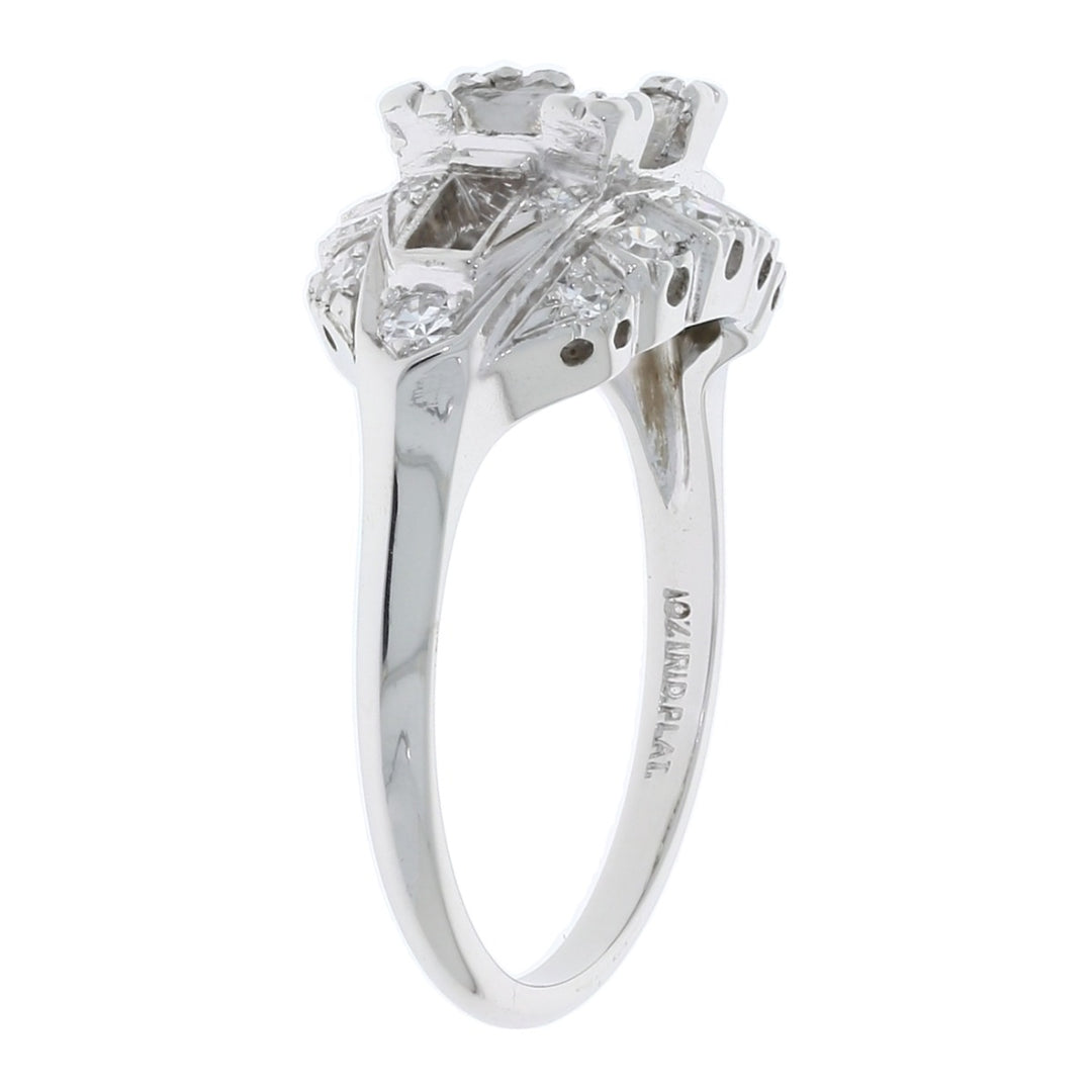 Diamond Vintage Ring Setting Platinum .44 CTW