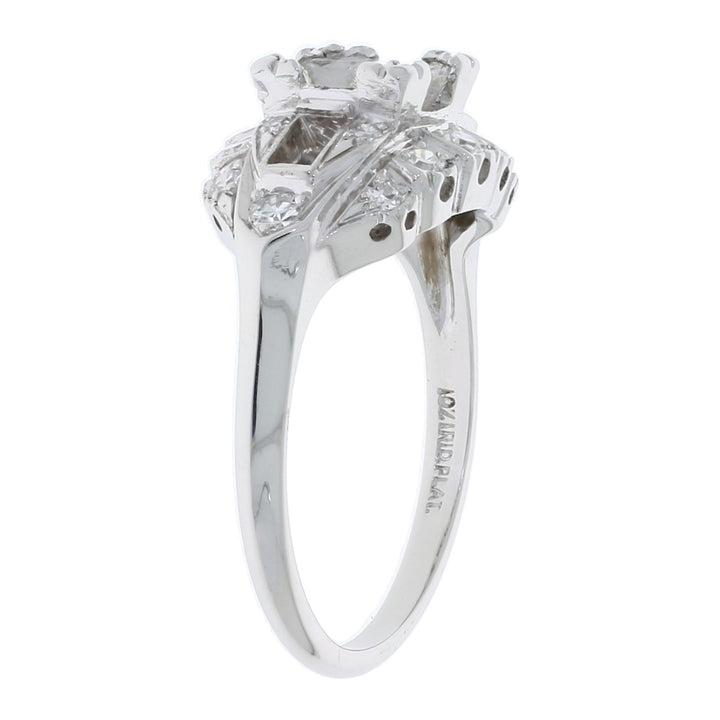 Diamond Vintage Ring Setting Platinum .44 CTW