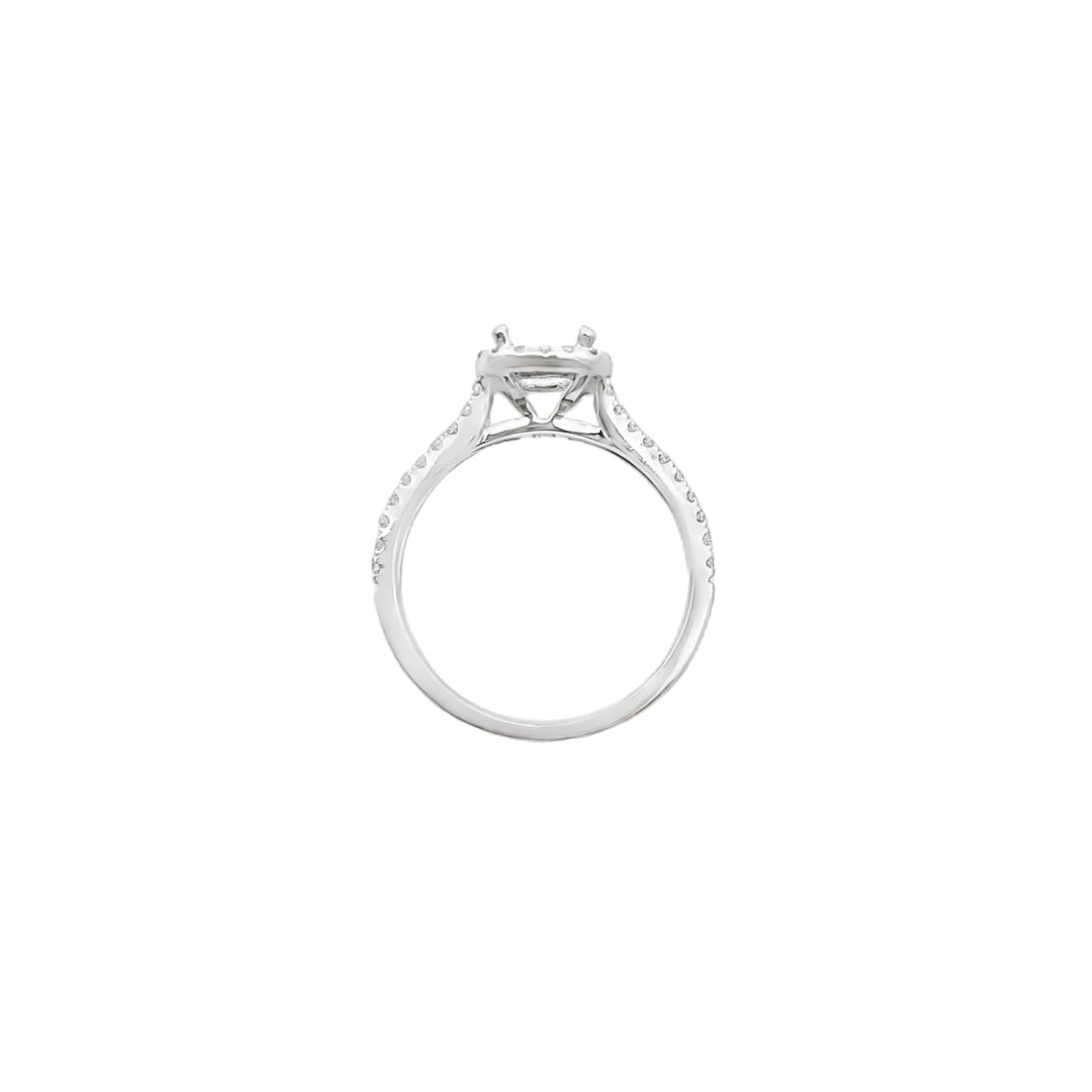 Diamond Halo Setting 18K White Gold .48 CTW