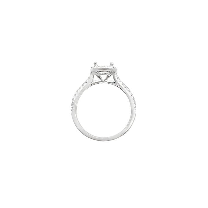 Diamond Halo Setting 18K White Gold .48 CTW