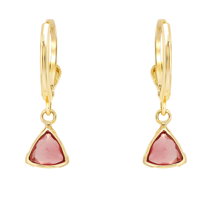 Pink Tourmaline Dangle Earrings 14K Yellow Gold 1.56CTW