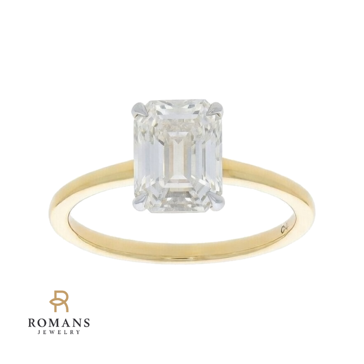 Covenant Hidden Halo Oval Engagement Ring 14K Two Tone
