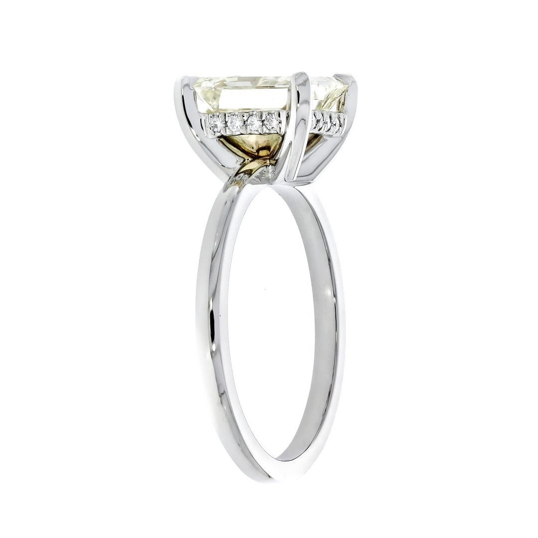 Radiant Yellow Diamond 2.78ct Hidden Halo Platinum