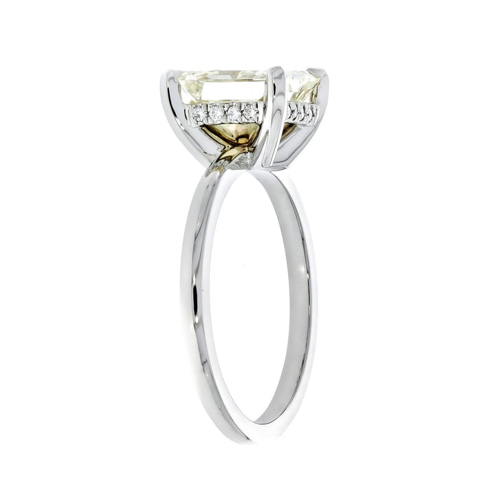 Radiant Yellow Diamond 2.78ct Hidden Halo Platinum