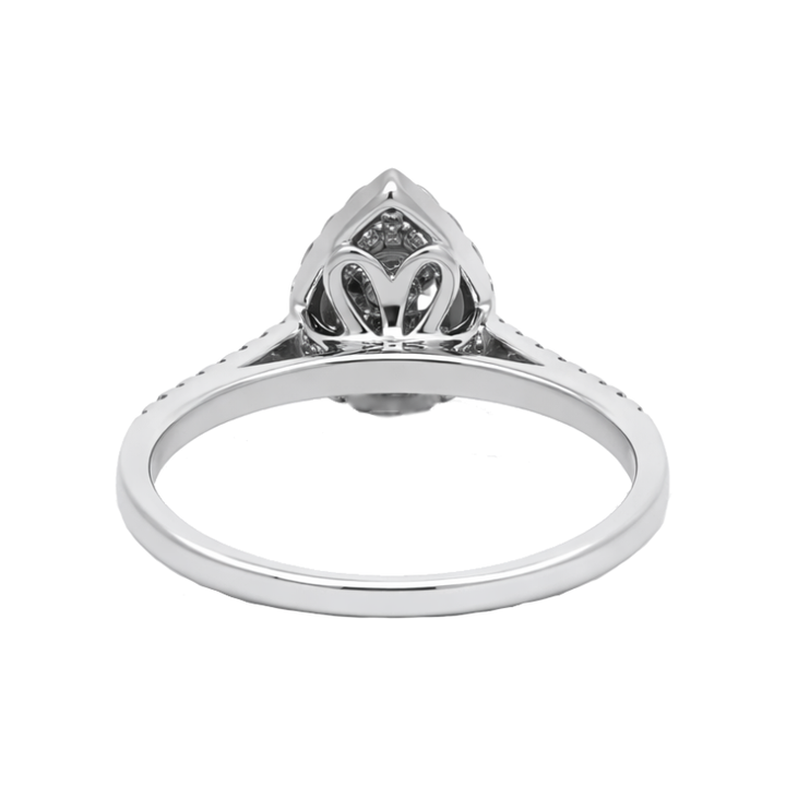Vintage-Inspired Pear Cluster Diamond Ring 10K White Gold .24CTW