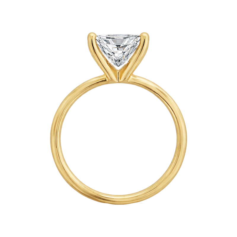 Isleana Solitaire 1.50CT Princess Natural Diamond Ring 14K Yellow Gold