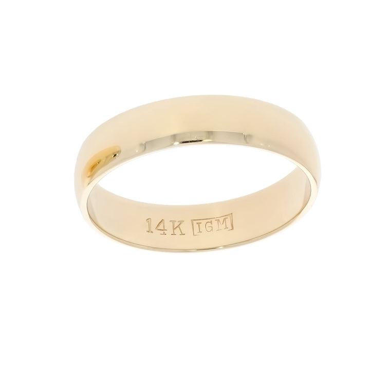 Half Round 4MM Wedding Band 14K Yellow Gold