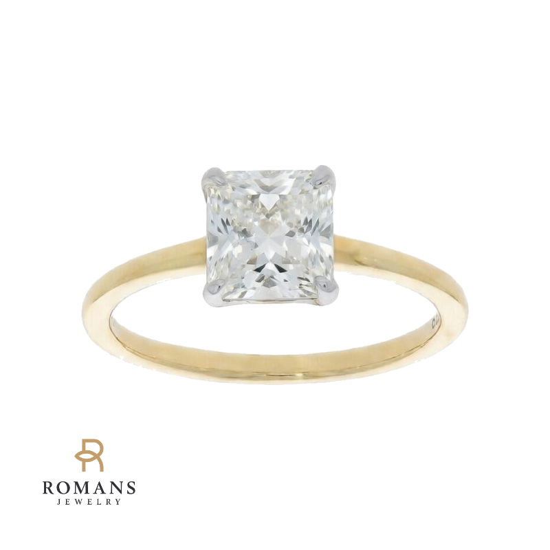 Covenant Hidden Halo Oval Engagement Ring 14K Two Tone
