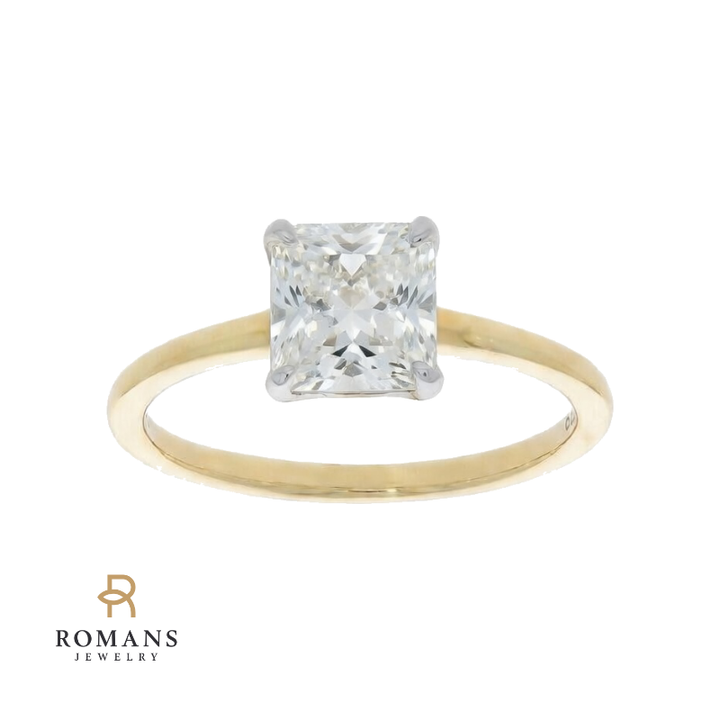 Covenant Hidden Halo Oval Engagement Ring 14K Two Tone