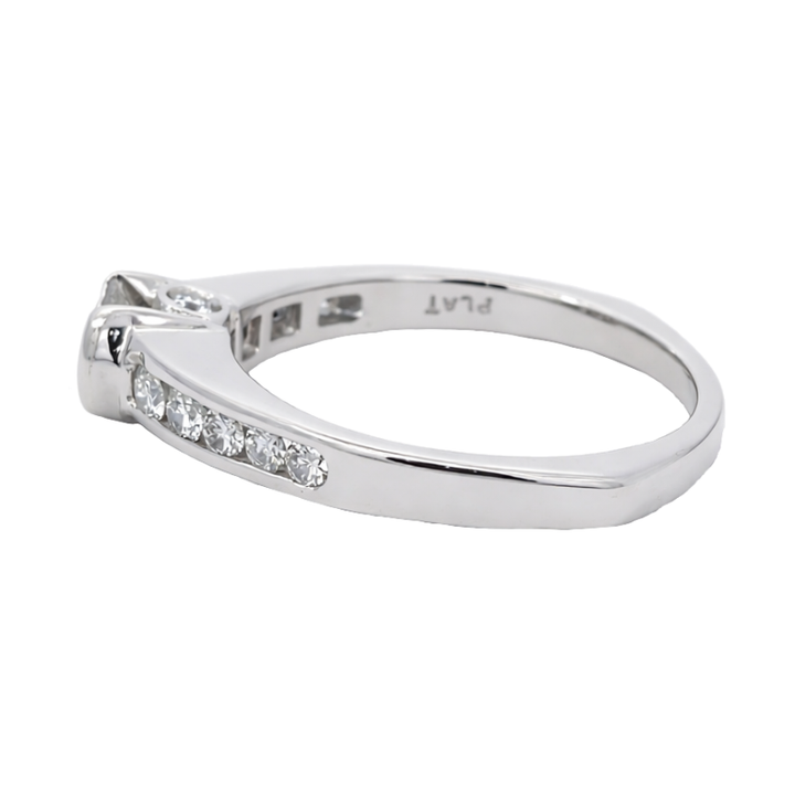 Old European .50CT Natural Diamond Platinum Engagement Ring