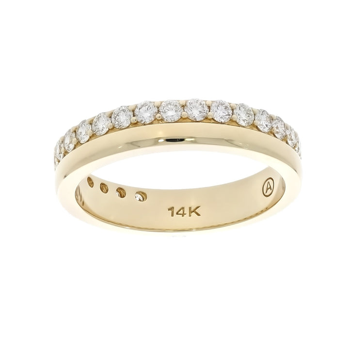 Double Row Diamond Band 14K Yellow Gold 0.72CT