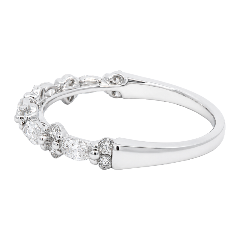 Diamond Mixed Shape Band 14K White Gold .53CTW