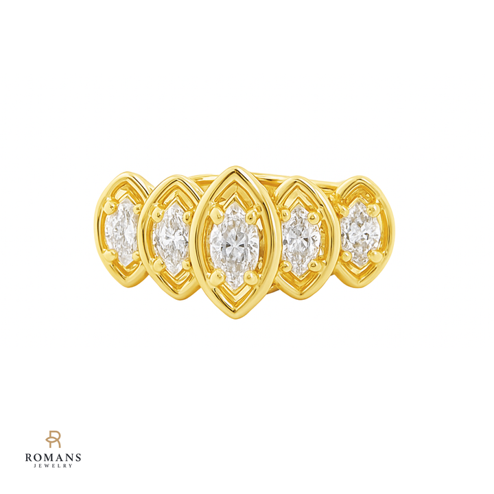 Marquise Diamond Band 14K Yellow Gold 1.20CTW