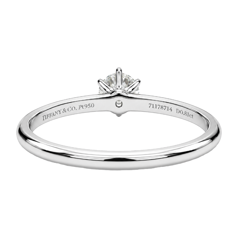 Tiffany &amp; Co Diamond Solitaire Engagement Ring .81CT Platinum