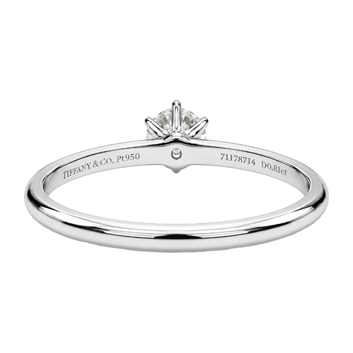 Tiffany &amp; Co Diamond Solitaire Engagement Ring .81CT Platinum