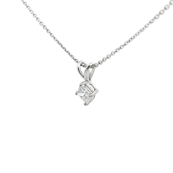 Princess Cut Diamond Solitaire Kite Style Pendant 14K White Gold