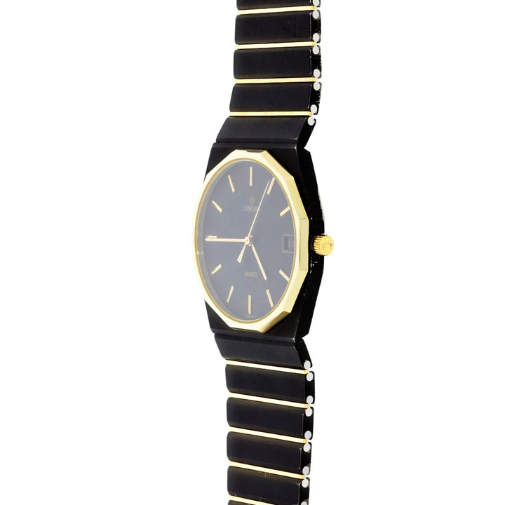 Concord Mariner Quartz Black Stainless Steel & 14K Yellow Gold Watch