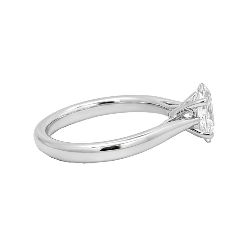 Oval Diamond Engagement Ring 14K White Gold 1.06CT
