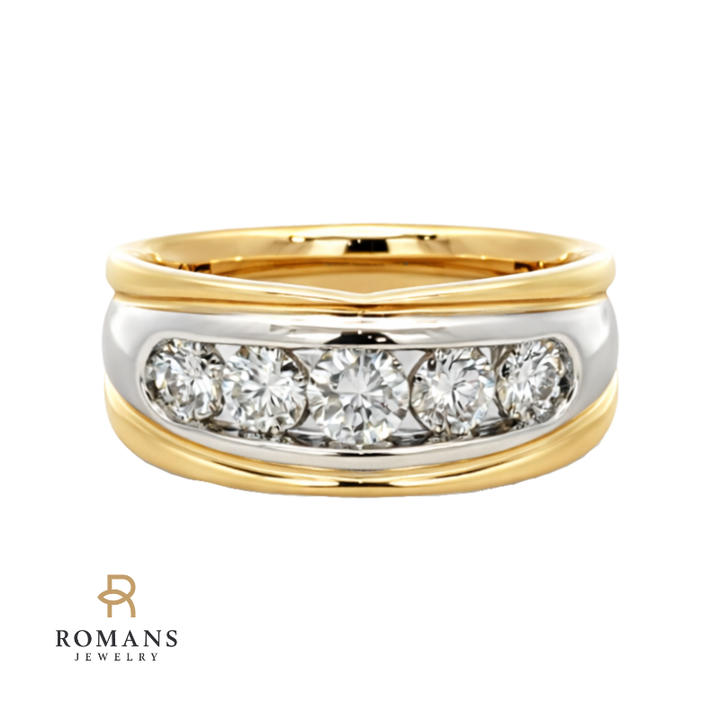 Channel-Set Diamond Band 14K Two-Tone 1.15CTW