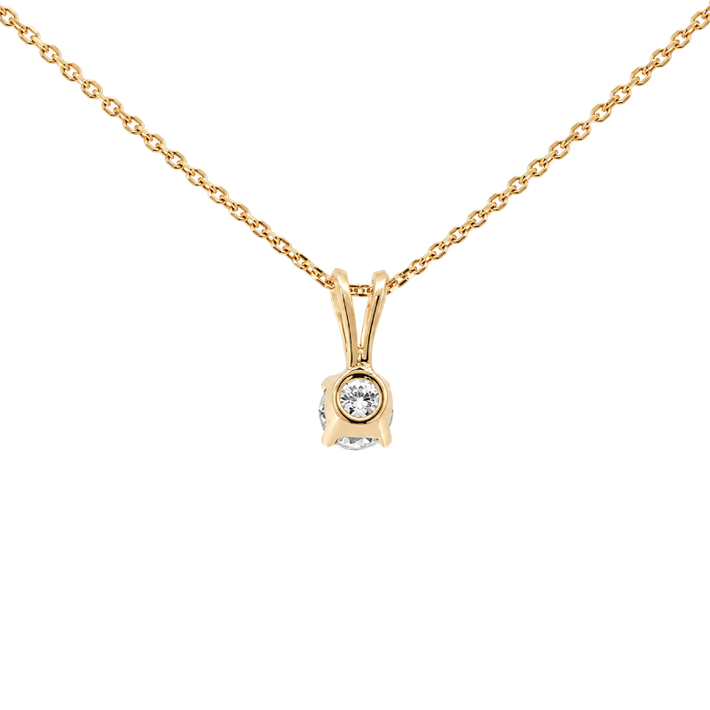 Diamond Solitaire Pendant 14K Yellow Gold .20CT