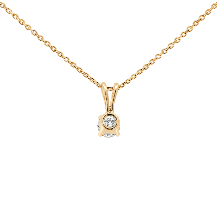 Diamond Solitaire Pendant 14K Yellow Gold .20CT