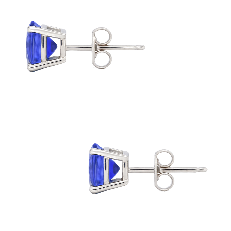 Classic Tanzanite Studs 14K White Gold .65CTW