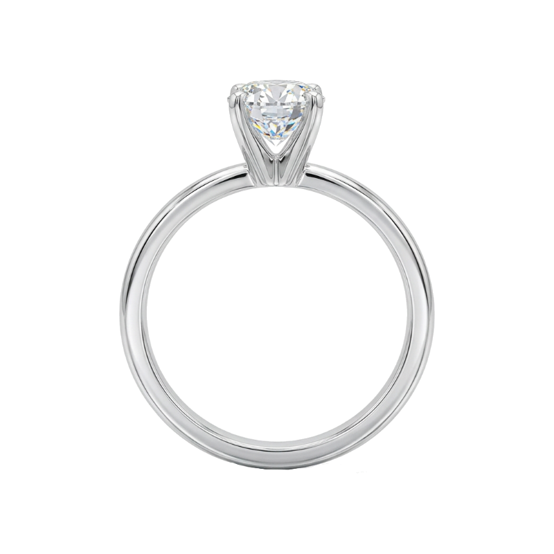 Isleana Solitaire 1CT Old European Certified Natural Diamond Ring 14K White Gold