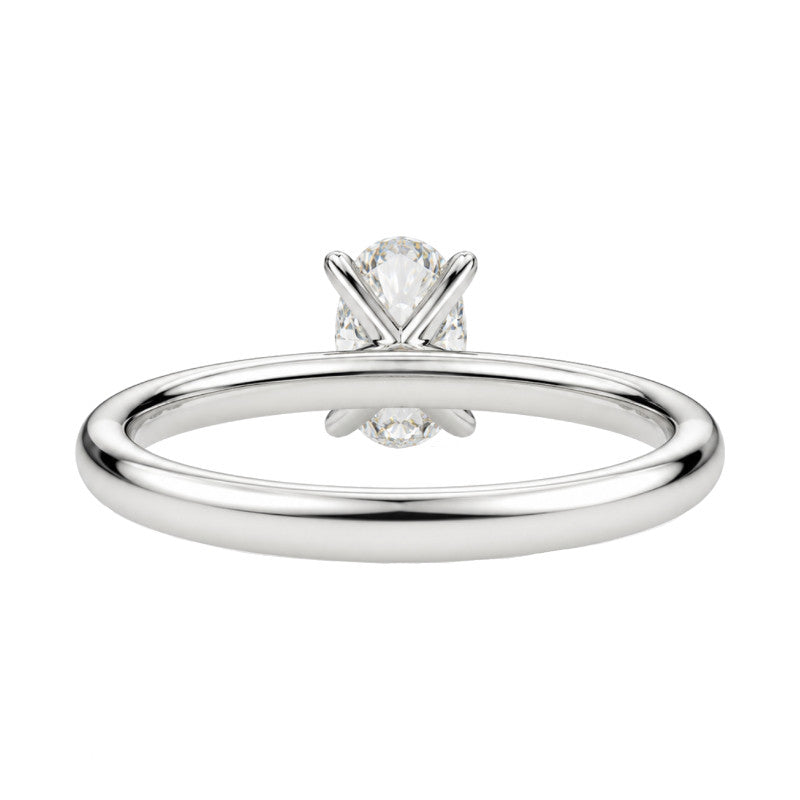 Oval Natural Diamond Solitaire Engagement Ring 14K White Gold 1.30CT GIA