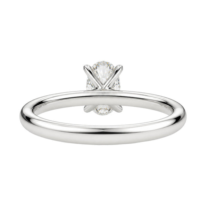 Oval Natural Diamond Solitaire Engagement Ring 14K White Gold 1.30CT GIA