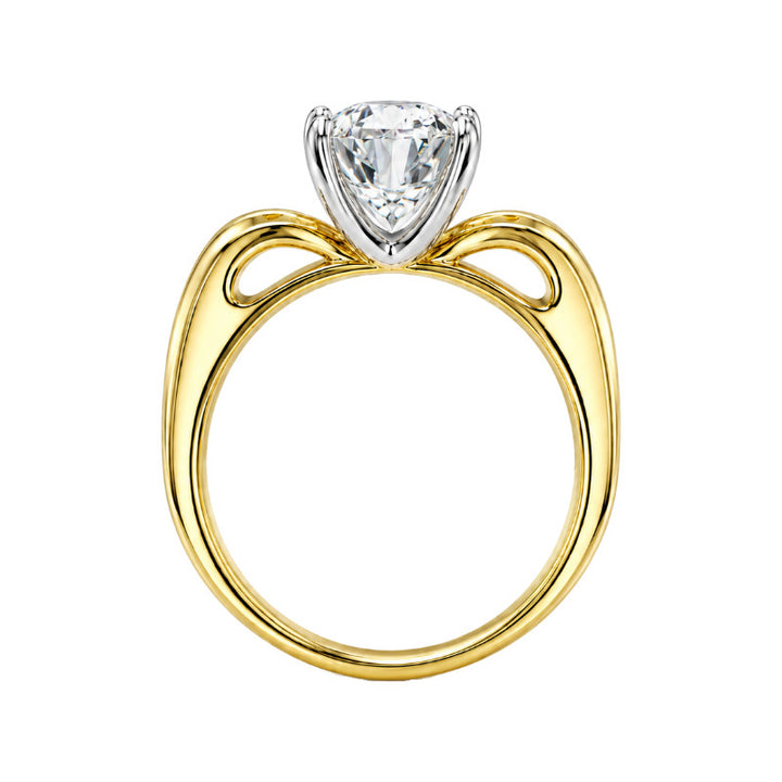 Oval Lab Grown Diamond Engagement Ring 2.58CT 18K Two Tone