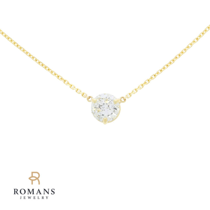 Floating Diamond Necklace 14K Yellow Gold .40CT