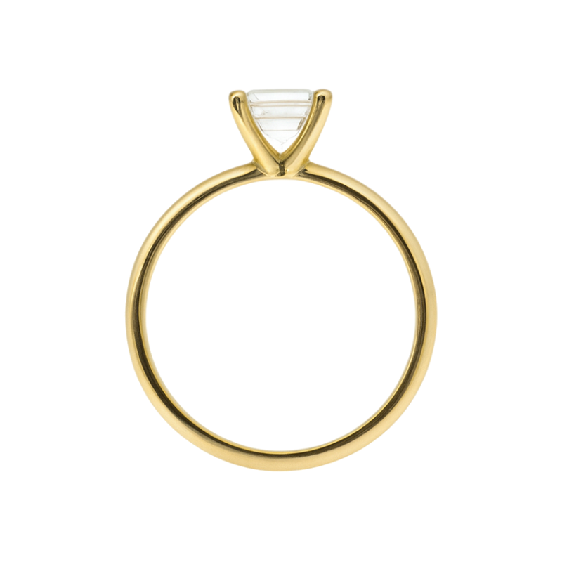 Square Emerald Cut Diamond Engagement Ring 14K Yellow Gold 1.21CT