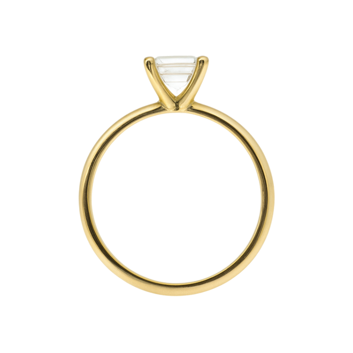 Square Emerald Cut Diamond Engagement Ring 14K Yellow Gold 1.21CT