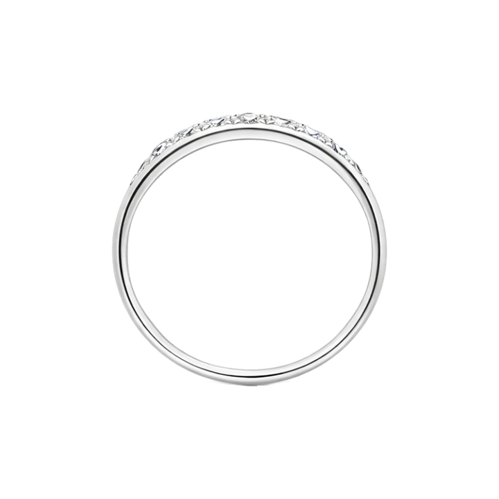 Vintage Diamond Cluster Band 14K White Gold .82CTW