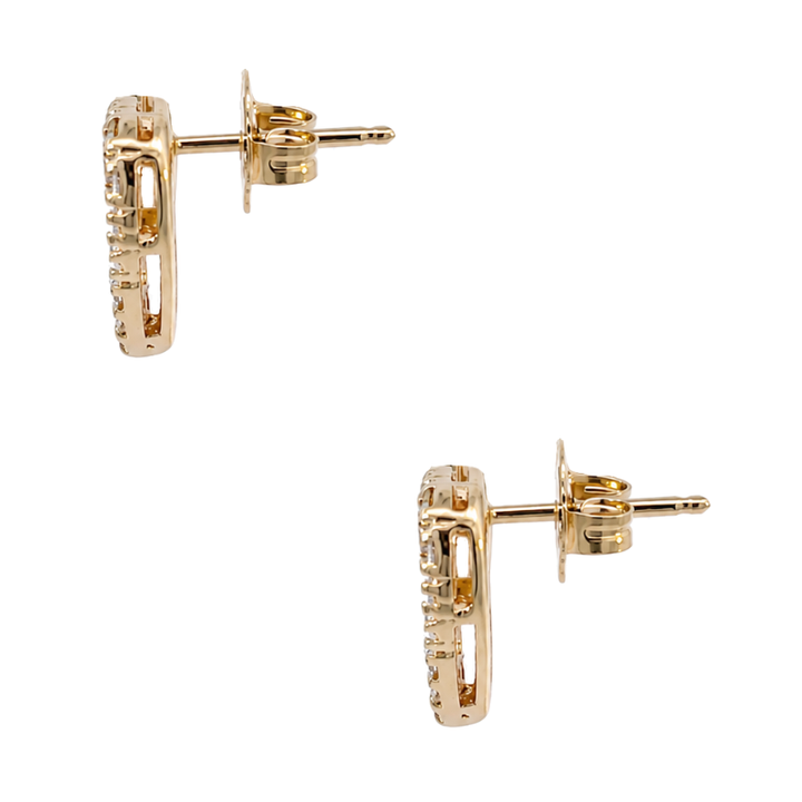 Diamond Heart Stud Earrings 0.32CTW 14K Yellow Gold